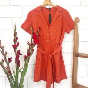 NWT Cotton On Linen Orange romper